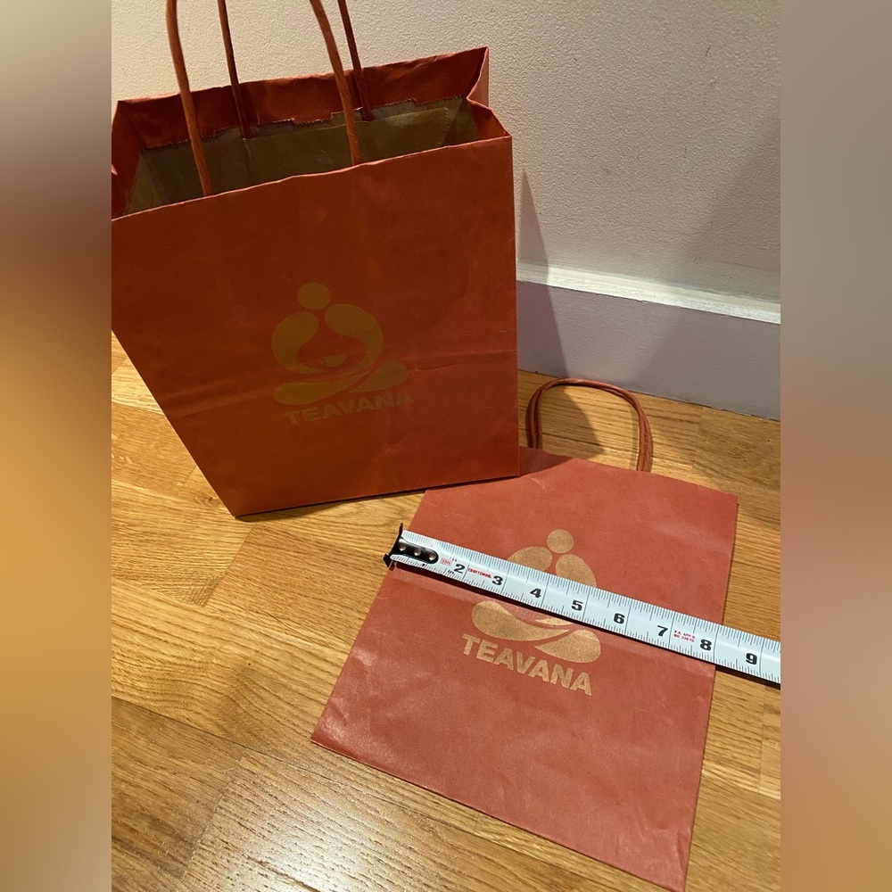 Teavana small Red Shopping bag- set of 2
